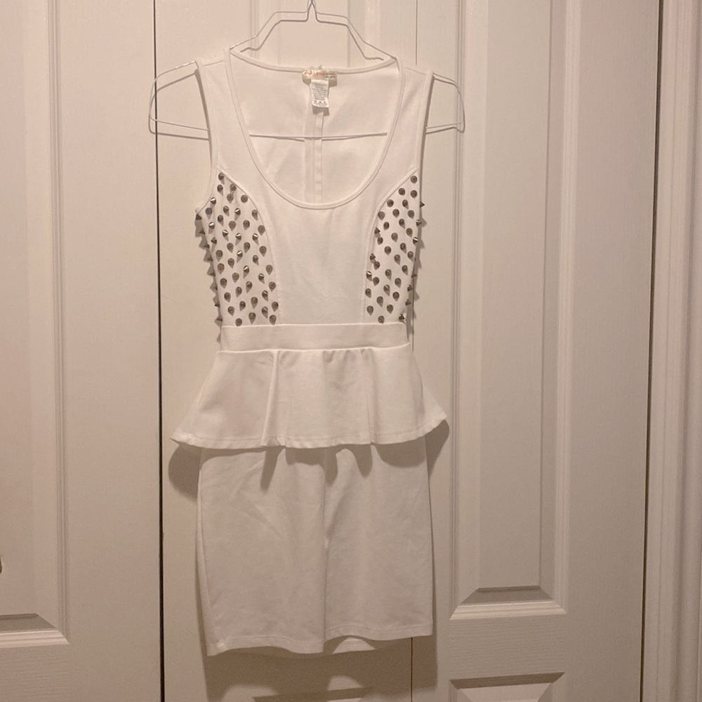 White mini dress with spikes!